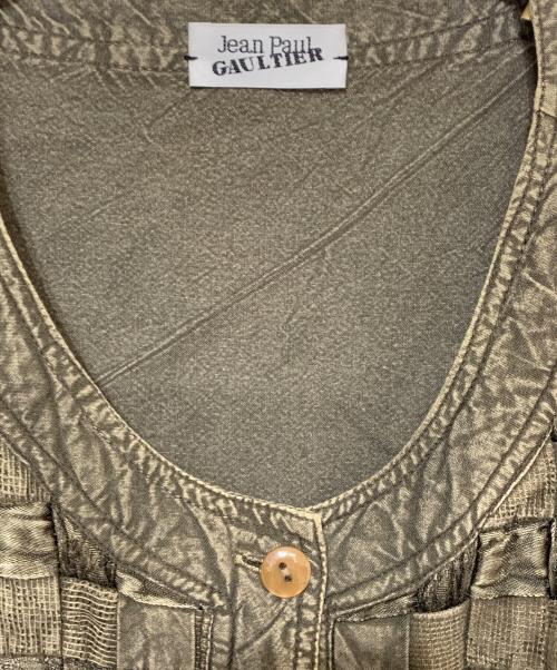 Jean Paul GAULTIER（ジャンポールゴルチェ）Jean Paul GAULTIER (ジャンポールゴルチェ) 編み込み半袖シャツ オリーブ サイズ:表記無しの古着・服飾アイテム