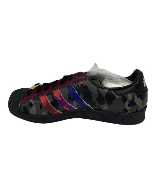 adidas（アディダス）adidas (アディダス) A BATHING APE (ア ベイシング エイプ) スニーカー ブラック×パープル サイズ:27の古着・服飾アイテム