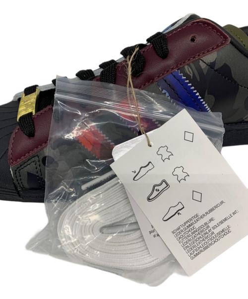 adidas（アディダス）adidas (アディダス) A BATHING APE (ア ベイシング エイプ) スニーカー ブラック×パープル サイズ:27の古着・服飾アイテム