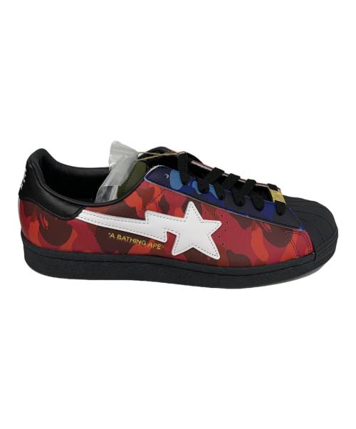 adidas（アディダス）adidas (アディダス) A BATHING APE (ア ベイシング エイプ) スニーカー ブラック×パープル サイズ:27の古着・服飾アイテム