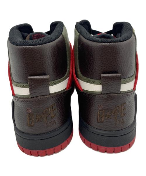 A BATHING APE（ア ベイシング エイプ）A BATHING APE (ア ベイシング エイプ) ハイカットスニーカー グリーン×ブラウン×レッド サイズ:9 未使用品の古着・服飾アイテム