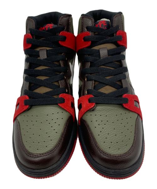 A BATHING APE（ア ベイシング エイプ）A BATHING APE (ア ベイシング エイプ) ハイカットスニーカー グリーン×ブラウン×レッド サイズ:9 未使用品の古着・服飾アイテム
