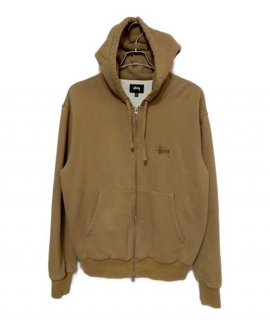 Stussy ブラウン ジップアップパーカー 中古・古着通販】stussy (ステューシー) 裏サーマルジップパーカー