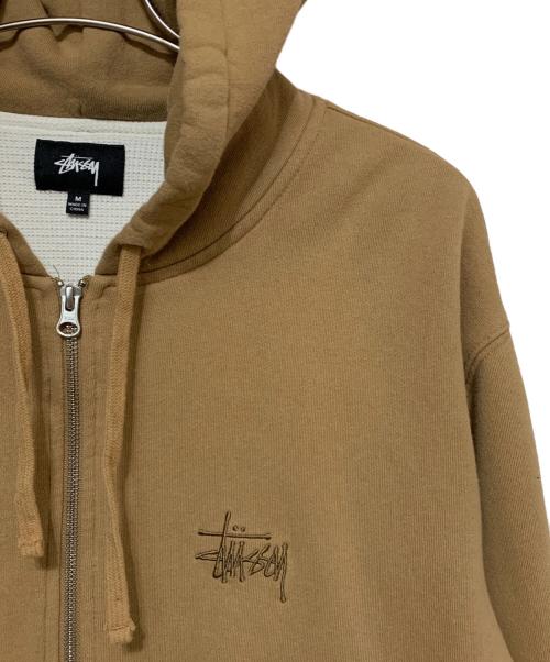 stussy（ステューシー）stussy (ステューシー) 裏サーマルジップパーカー ブラウン サイズ:Mの古着・服飾アイテム