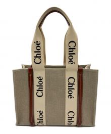 Chloe（クロエ）の古着「WOODYトートバッグ ミディアム」｜ホワイト×ブラウン