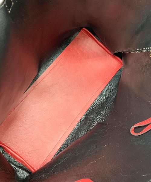 GIANNI CHIARINI（ジャンニ キアリーニ）GIANNI CHIARINI (ジャンニ キアリーニ) トートバッグ ベージュ×ブラック×レッドの古着・服飾アイテム