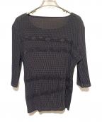 pleasure preciousプリーツプリーツ）の古着「プリーツカットソー」｜ブラウン