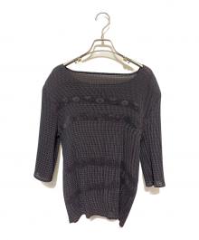 pleasure precious（プリーツプリーツ）の古着「プリーツカットソー」｜ブラウン