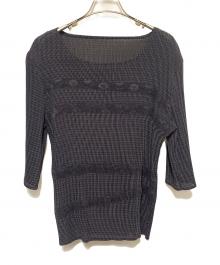 pleasure precious（プリーツプリーツ）の古着「プリーツカットソー」｜ブラウン