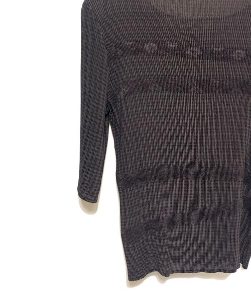 pleasure precious（プリーツプリーツ）pleasure precious (プリーツプリーツ) プリーツカットソー ブラウン サイズ:3の古着・服飾アイテム