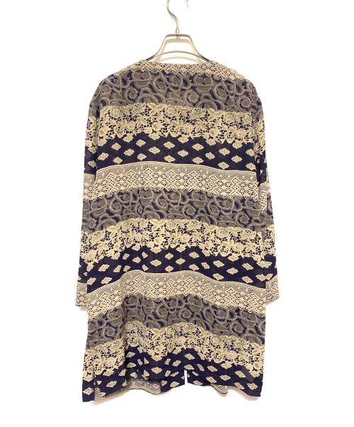 Jean Paul Gaultier FEMME（ジャンポールゴルチエ フェム）Jean Paul GAULTIER FEMME (ジャンポールゴルチエ フェム) 七分丈ブラウス ネイビー×ベージュ サイズ:表記無しの古着・服飾アイテム