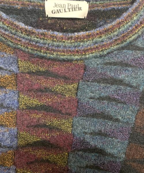 Jean Paul GAULTIER（ジャンポールゴルチェ）Jean Paul GAULTIER (ジャンポールゴルチェ) 厚手セーター パープル×ブラック サイズ:表記無しの古着・服飾アイテム