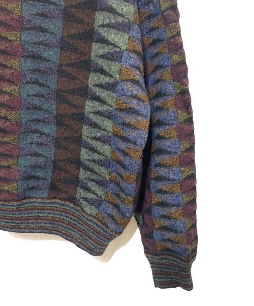 Jean Paul GAULTIER（ジャンポールゴルチェ）Jean Paul GAULTIER (ジャンポールゴルチェ) 厚手セーター パープル×ブラック サイズ:表記無しの古着・服飾アイテム