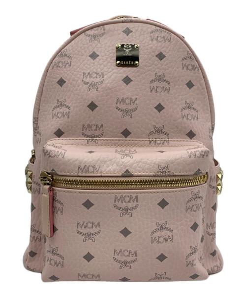 MCM（エムシーエム）MCM (エムシーエム) サイドスタッズバックパック ヴィセトス ピンクの古着・服飾アイテム