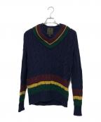 POLO RALPH LAURENポロ・ラルフローレン）の古着「カシミアブレンドニット」｜ネイビー