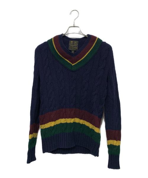 POLO RALPH LAUREN（ポロ・ラルフローレン）POLO RALPH LAUREN (ポロ・ラルフローレン) カシミアブレンドニット ネイビー サイズ:XSの古着・服飾アイテム
