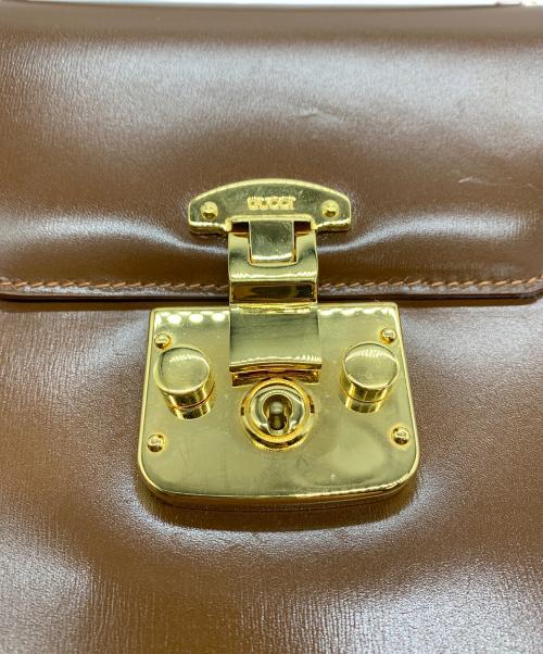 GUCCI（グッチ）GUCCI (グッチ) レディロック2WAYハンドバッグ ブラウンの古着・服飾アイテム