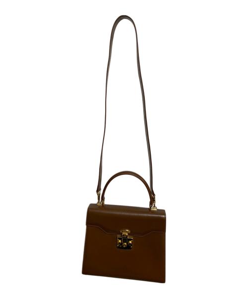 GUCCI（グッチ）GUCCI (グッチ) レディロック2WAYハンドバッグ ブラウンの古着・服飾アイテム