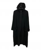 GROUND Yグラウンドワイ）の古着「オーバーフードドレスコート」｜ブラック