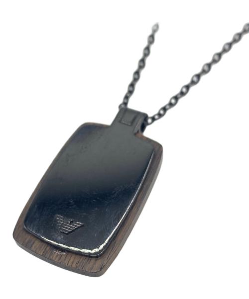 EMPORIO ARMANI（エンポリオアルマーニ）EMPORIO ARMANI (エンポリオアルマーニ) ネックレス ブラック×ブラウンの古着・服飾アイテム