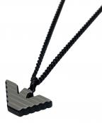 EMPORIO ARMANIエンポリオアルマーニ）の古着「ロゴネックレス」｜シルバー×ブラック