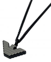 EMPORIO ARMANI（エンポリオアルマーニ）の古着「ロゴネックレス」｜シルバー×ブラック