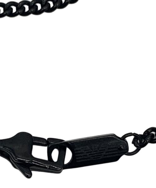 EMPORIO ARMANI（エンポリオアルマーニ）EMPORIO ARMANI (エンポリオアルマーニ) ロゴネックレス シルバー×ブラックの古着・服飾アイテム