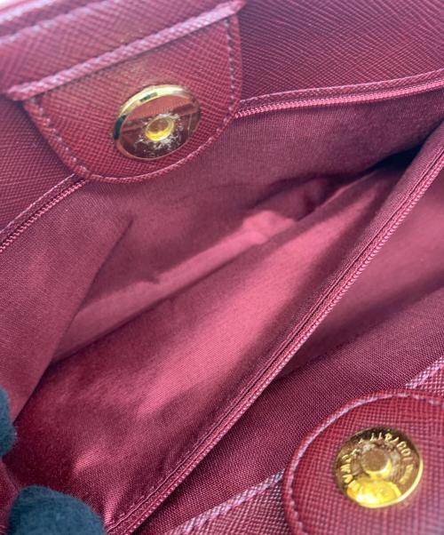 BURBERRY（バーバリー）BURBERRY (バーバリー) ハンドバッグ ワインレッド×ベージュの古着・服飾アイテム