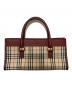 BURBERRY（バーバリー）の古着「ハンドバッグ」｜ワインレッド×ベージュ