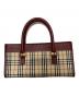 BURBERRY (バーバリー) ハンドバッグ ワインレッド×ベージュ：18000円