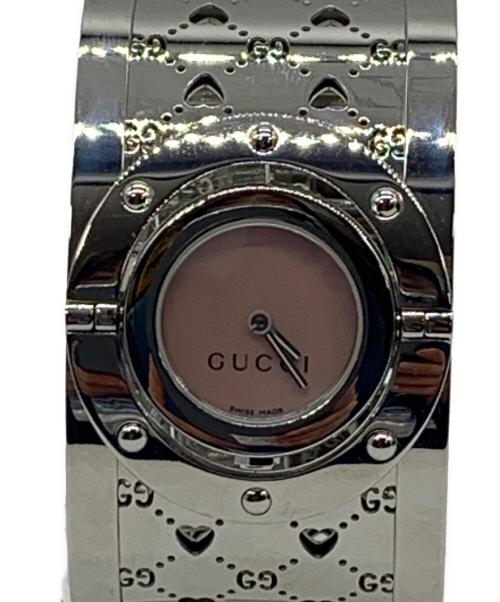 GUCCI（グッチ）GUCCI (グッチ) トワールワイド ピンク×シルバーの古着・服飾アイテム