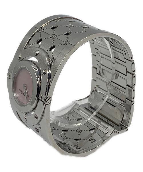 GUCCI（グッチ）GUCCI (グッチ) トワールワイド ピンク×シルバーの古着・服飾アイテム