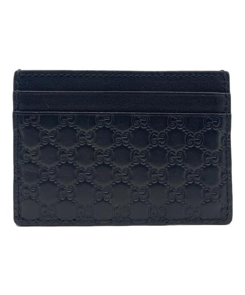 GUCCI（グッチ）GUCCI (グッチ) マイクログッチシマ カードケース ブラックの古着・服飾アイテム