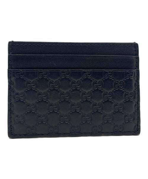 GUCCI（グッチ）GUCCI (グッチ) マイクログッチシマ カードケース ブラックの古着・服飾アイテム
