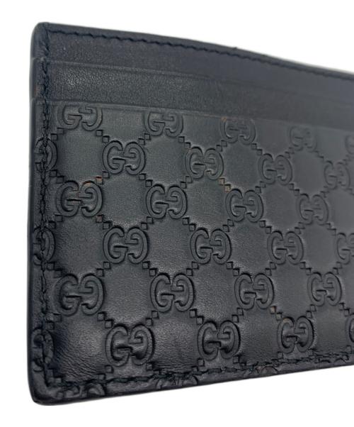 GUCCI（グッチ）GUCCI (グッチ) マイクログッチシマ カードケース ブラックの古着・服飾アイテム