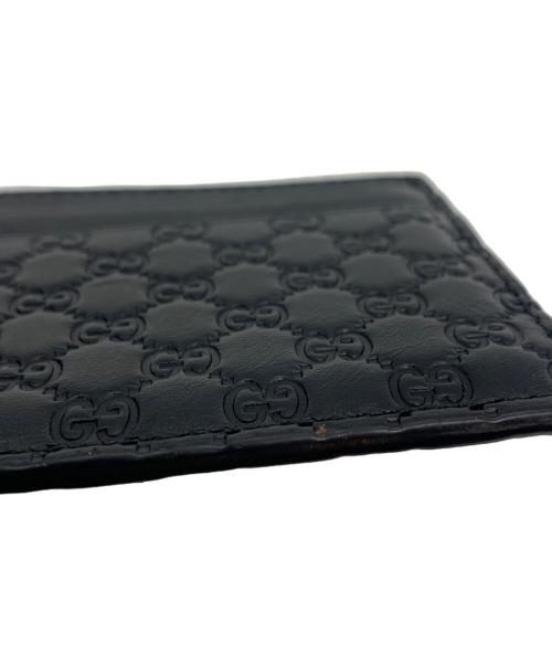 GUCCI（グッチ）GUCCI (グッチ) マイクログッチシマ カードケース ブラックの古着・服飾アイテム