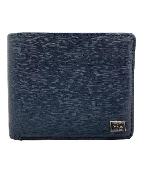 PORTER（ポーター）PORTER (ポーター) CURRENT 2つ折り財布 ネイビーの古着・服飾アイテム