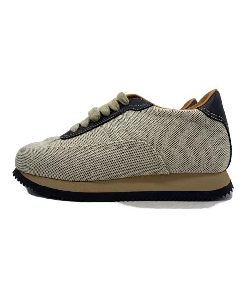 HERMES（エルメス）HERMES (エルメス) クイック スニーカー ベージュ×ブラック サイズ:37の古着・服飾アイテム