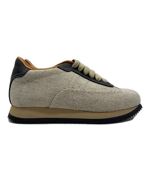 HERMES（エルメス）HERMES (エルメス) クイック スニーカー ベージュ×ブラック サイズ:37の古着・服飾アイテム