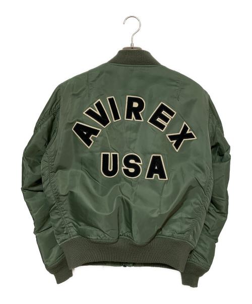 AVIREX（アヴィレックス）AVIREX (アヴィレックス) MA-1ジャケット オリーブ×オレンジ サイズ:Ｌの古着・服飾アイテム
