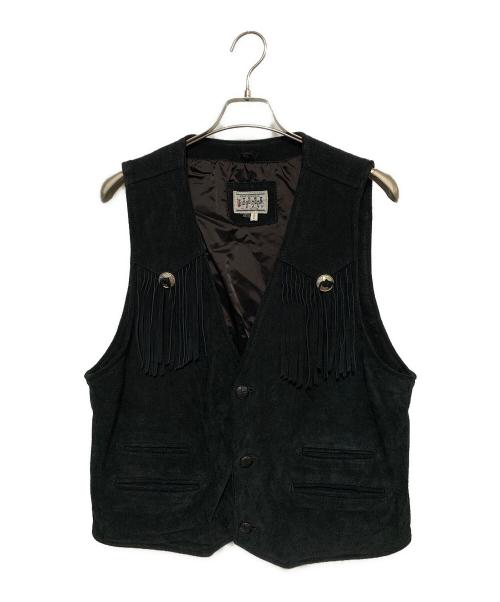 HOUSTON（ヒューストン）HOUSTON (ヒューストン) スウェードベスト ブラック サイズ:Mの古着・服飾アイテム