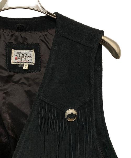 HOUSTON（ヒューストン）HOUSTON (ヒューストン) スウェードベスト ブラック サイズ:Mの古着・服飾アイテム