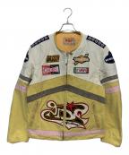 PDFピーディーエフ）の古着「チョッパーモトジャケット」｜イエロー×ホワイト