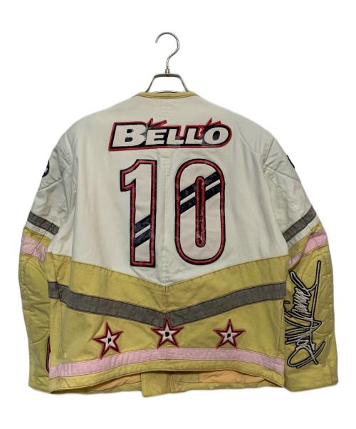 PDF（ピーディーエフ）PDF (ピーディーエフ) チョッパーモトジャケット イエロー×ホワイト サイズ:M 未使用品の古着・服飾アイテム