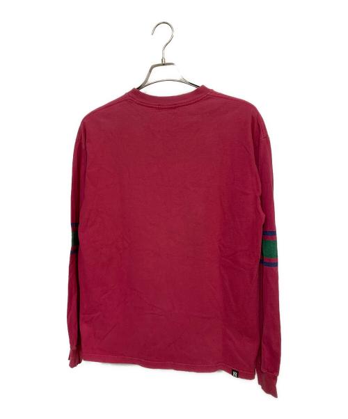 Hysteric Glamour（ヒステリックグラマー）Hysteric Glamour (ヒステリックグラマー) ガール カレッジ ロゴ 長袖カットソー ピンク×グリーン サイズ:Mの古着・服飾アイテム