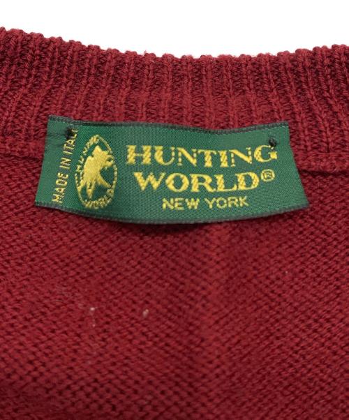 HUNTING WORLD（ハンティングワールド）HUNTING WORLD (ハンティングワールド) 薄手カーディガン レッド サイズ:記載なしの古着・服飾アイテム