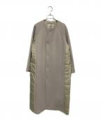 ZUCCAズッカ）の古着「ライトキルトドッキングコート」｜グレー×カーキ