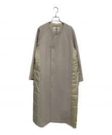 ZUCCA（ズッカ）の古着「ライトキルトドッキングコート」｜グレー×カーキ