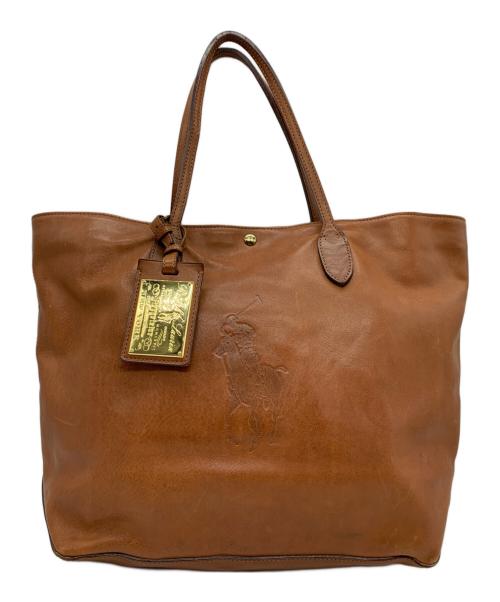 RALPH LAUREN（ラルフローレン）RALPH LAUREN (ラルフローレン) ビッグポニーレザートートバッグ ブラウンの古着・服飾アイテム
