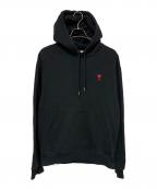 AMI PARISアミ パリス）の古着「オーガニックコットン Ami de Coeur パーカー」｜ブラック